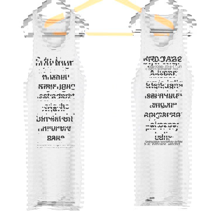 面白いポートフォリオマネージャー タンクトップ