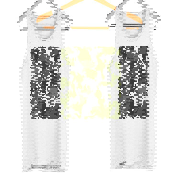 面白い猫のカモフラージュカモフラージュパターンペット猫 タンクトップ