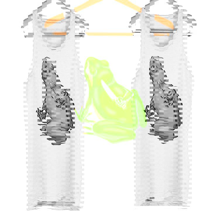 面白い邪悪なカエル サカラスティック 怒っているカエル かわいい 不機嫌な狂気 タンクトップ