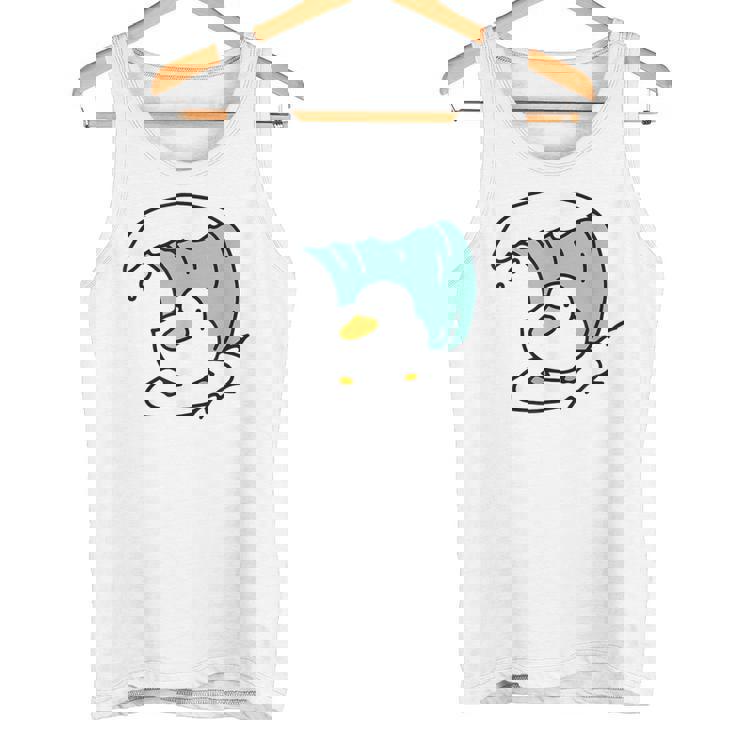 面白くてかわいい小さなアヒルが波をキャッチ。 タンクトップ