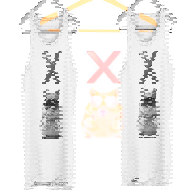 面白くて笑いたい人のためのxハムスター。 長袖tシャツ タンクトップ