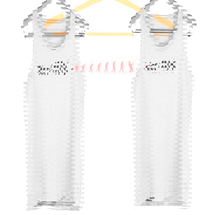 類人猿から漁師への釣りの進化 タンクトップ