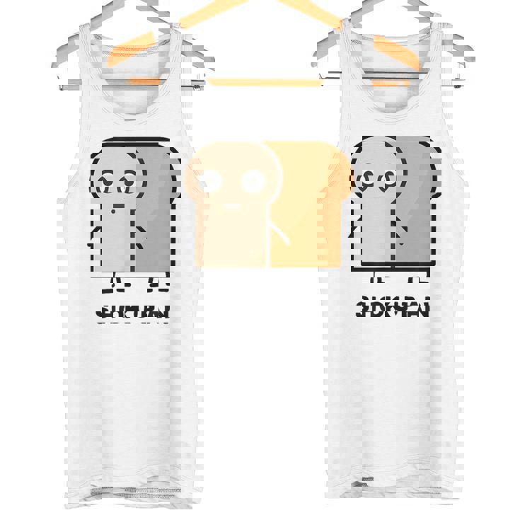 食パン 顔 イラスト かわいい おもしろ 面白い 簡単 シンプル ゆるい 食パン好き タンクトップ