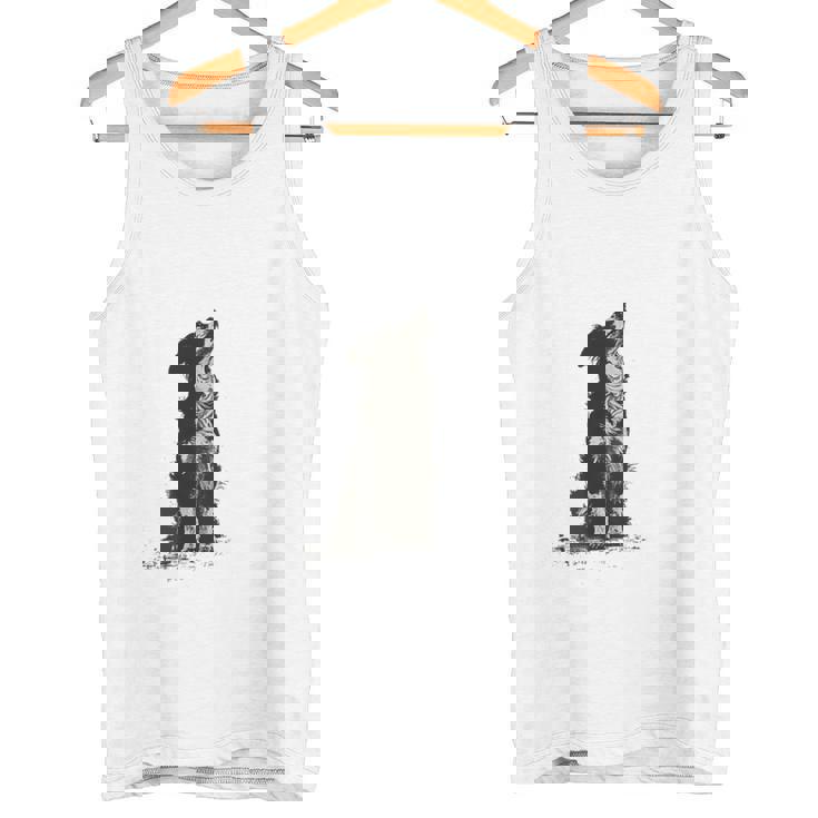 飼い主を見ているボーダーコリー 農場の犬 タンクトップ