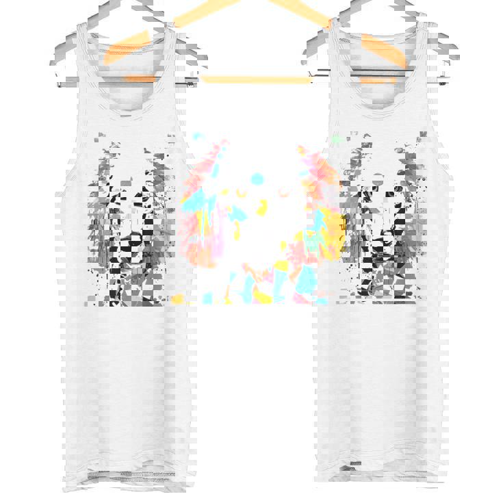 鮮やかな犬のアート スプラッシュカラー 抽象画 タンクトップ