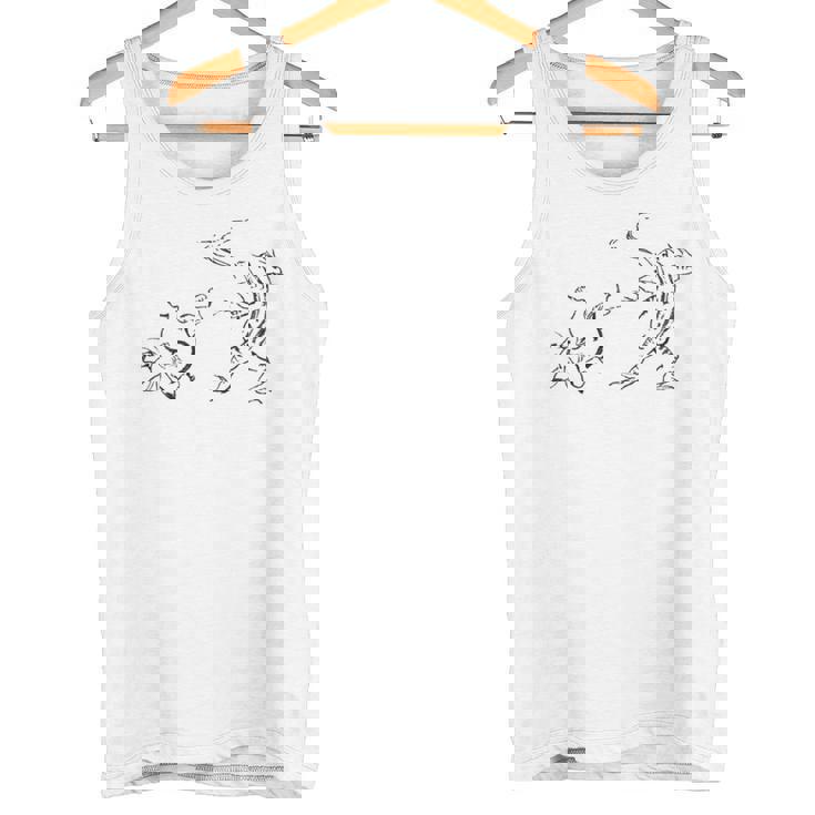 鳥獣戯画《蛙と兎・相撲》かえる うさぎ【日本・世界の名画】日本画 和柄 美術館アート 長袖tシャツ タンクトップ