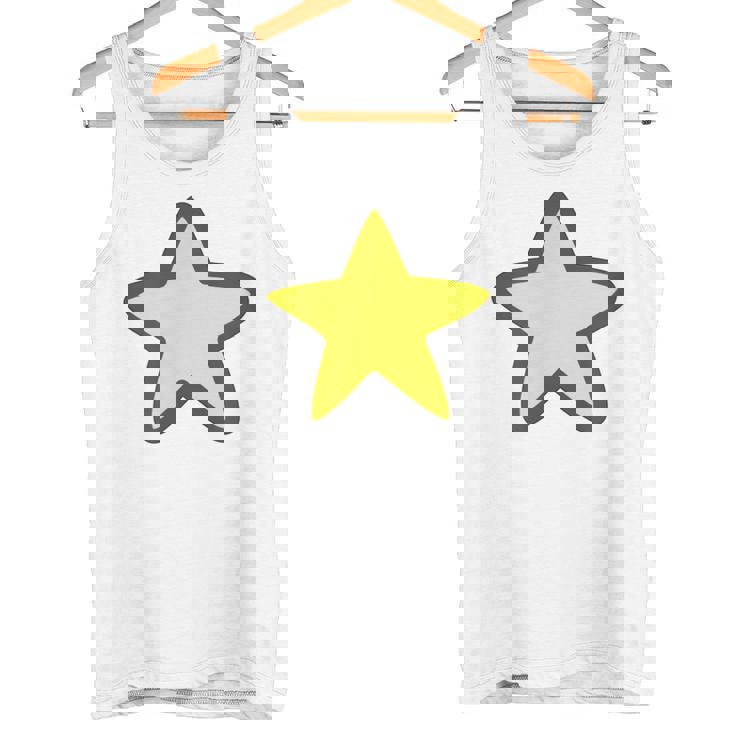 黄色い星と黒のアウトライン タンクトップ