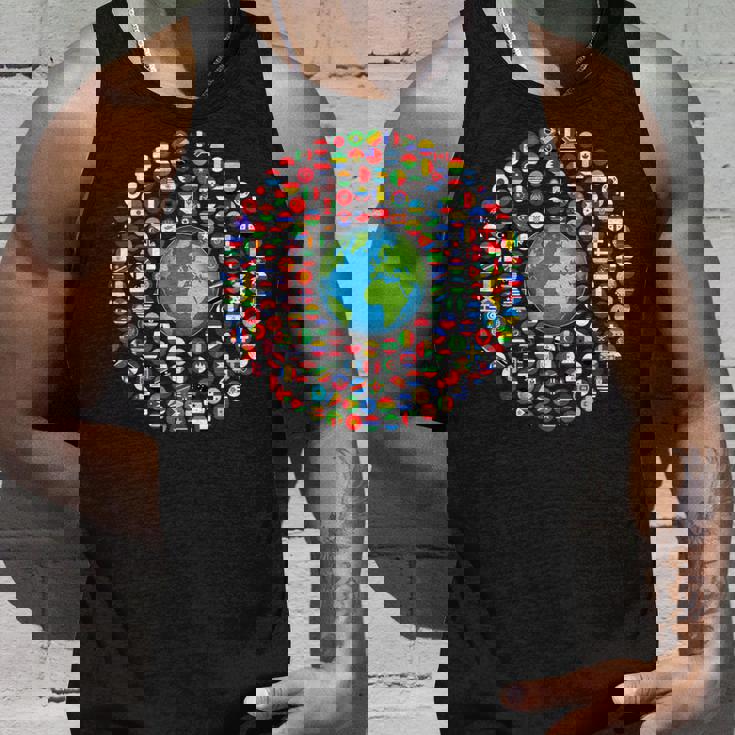 180 Banderas Banderas Del Mundo Mapa Del Mundo Con Banderas Camiseta sin mangas Regalos para él