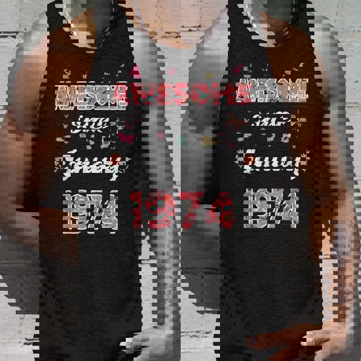 1974年1月から素晴らしい花、1974年1月の誕生日。 タンクトップ 彼への贈り物