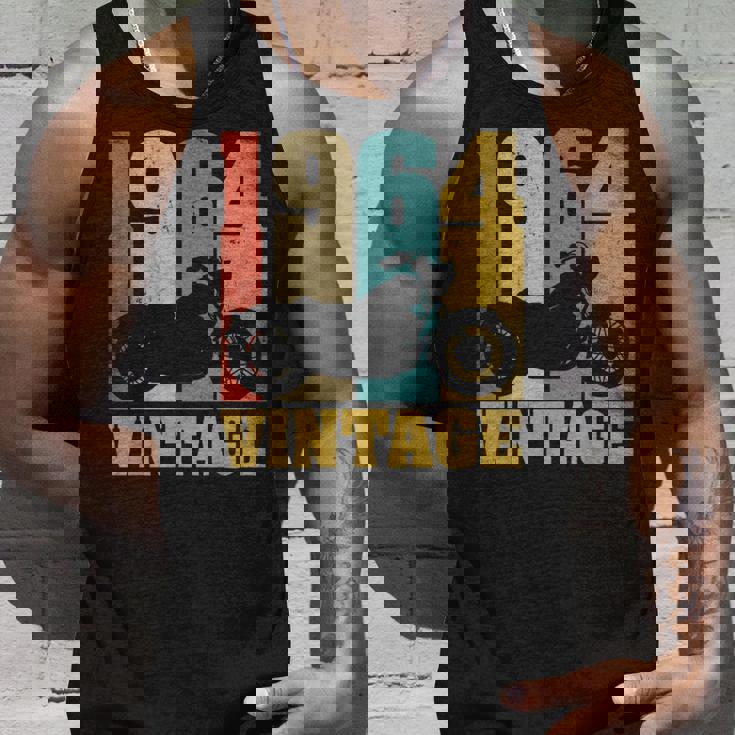 61 歳の誕生日バイカーギフトtシャツ-ヴィンテージ1964バイク タンクトップ 彼への贈り物