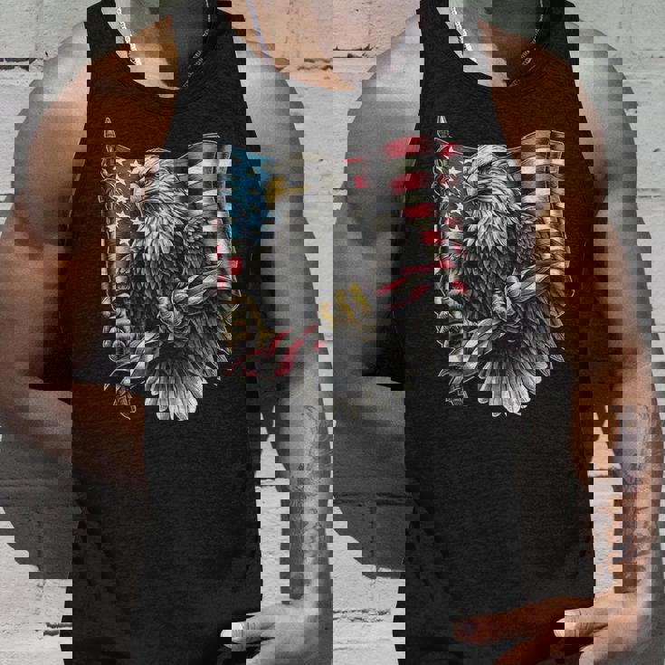 7 月 4 日アメリカ国旗白頭鷲グラフィック アート デザイン タンクトップ 彼への贈り物