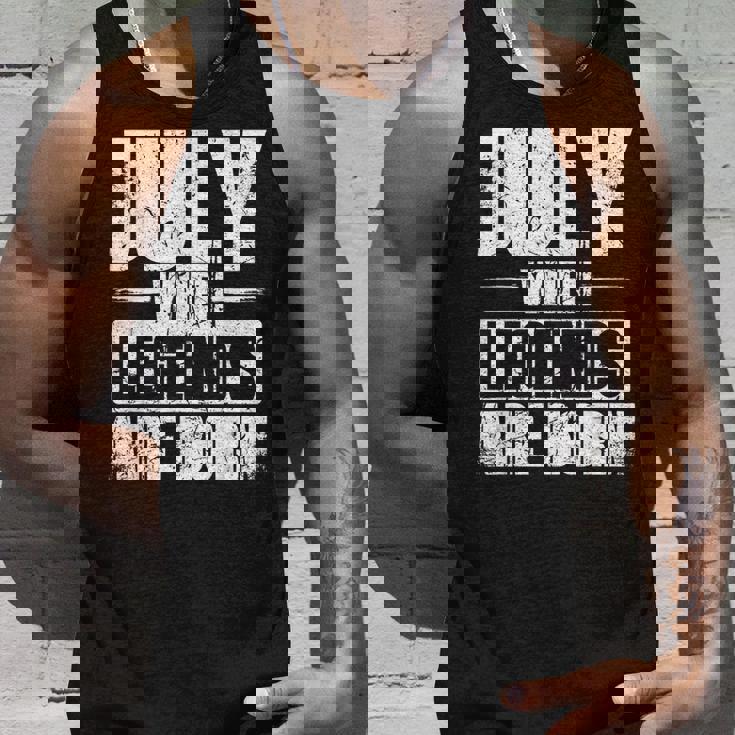 7月 伝説が生まれるとき 誕生月デザイン タンクトップ 彼への贈り物