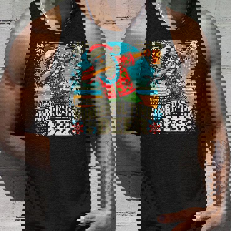 7月のクリスマス サンタハワイアンワンダフルビール タンクトップ 彼への贈り物