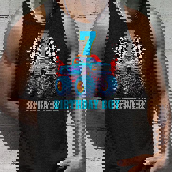 7歳 7歳の誕生日 男の子 モンスタートラック 車 タンクトップ 彼への贈り物