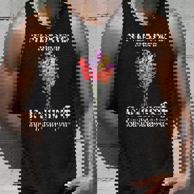 8月6日 誕生 花 グラジオラスとポピー 8月の誕生日 タンクトップ 彼への贈り物