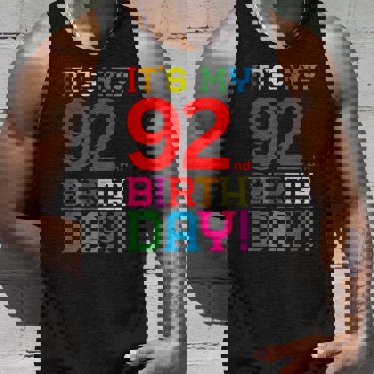 92歳 カラフル Happy Birthday Its My 92Th Birthday タンクトップ 彼への贈り物