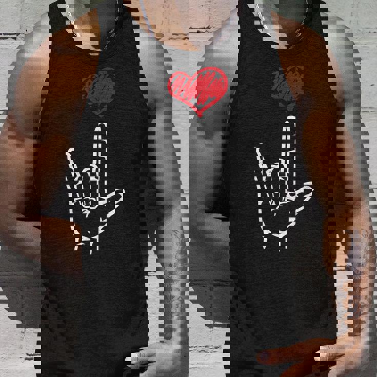 Asl I Love You Hand Heart アメリカ手話 タンクトップ 彼への贈り物