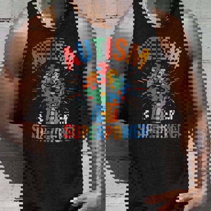 Autism Is Myuperpower 自閉症啓発パズル プライド タンクトップ 彼への贈り物