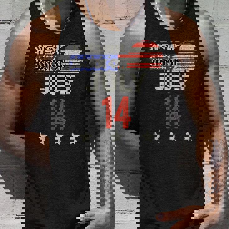 Awesome 7月14日 ヴィンテージ アメリカ国旗 クラシック 7月14日 タンクトップ 彼への贈り物