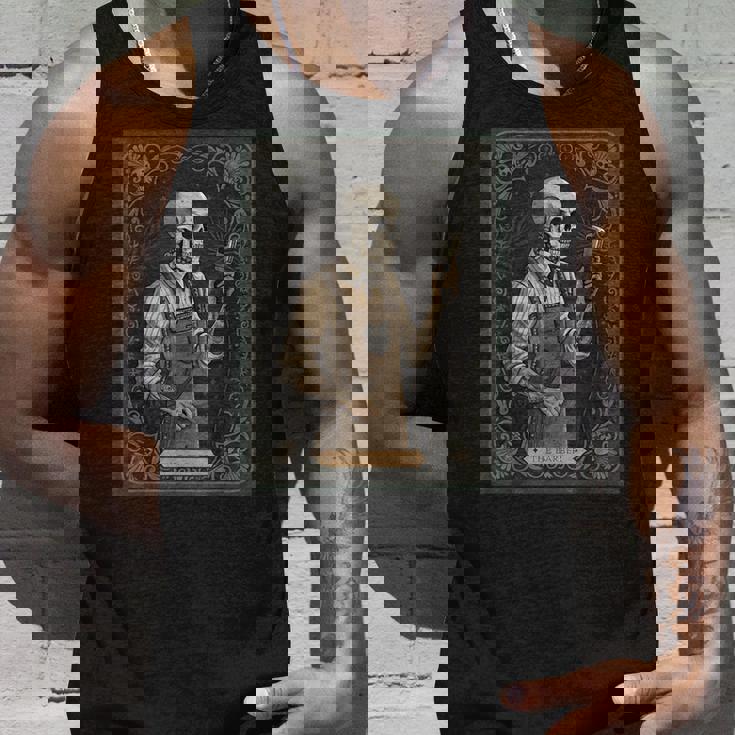 The Barber タロットカード ゴシック スケルトン 散髪店 ハロウィン タンクトップ 彼への贈り物