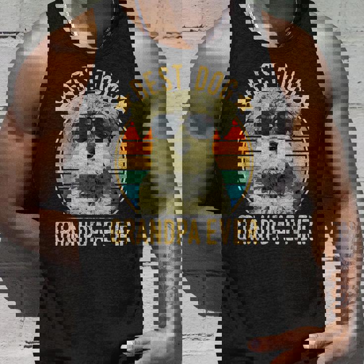 Best Dog Grandpa Ever ミニチュア シュナウザー 父の日 タンクトップ 彼への贈り物