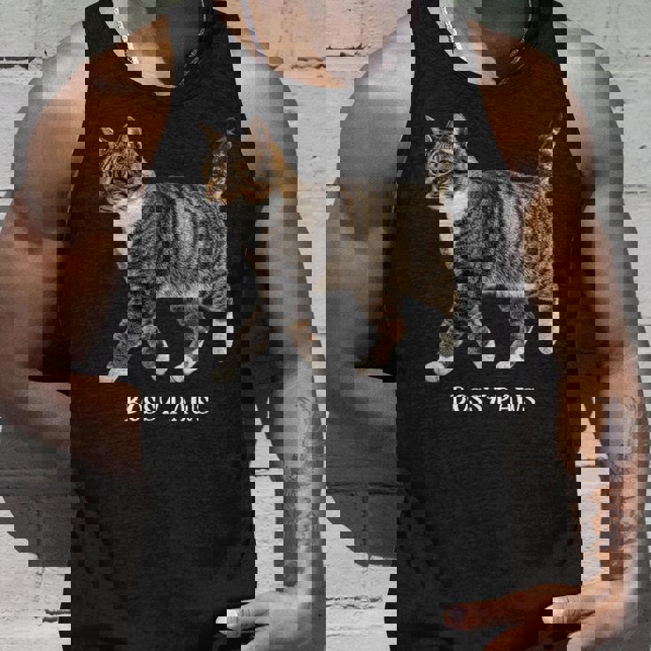 Bossy Paws 猫好き キジトラ白 猫ネタ 猫しもべ ツンデレ 猫飼い 猫オーナー 猫依存症 おもしろ タンクトップ 彼への贈り物