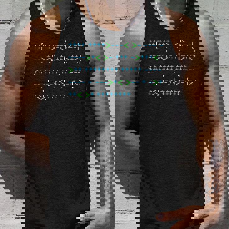 Brainfuck Hello World シャツ、プログラミング、コード、オタク タンクトップ 彼への贈り物