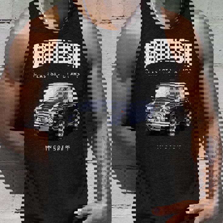 British Classic Car ダークブルー ミニスポーツカー タンクトップ 彼への贈り物