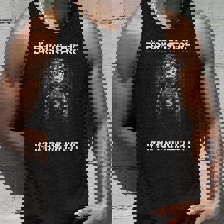 Bärenstark Im Mondlicht 満月 森 月明かり グリズリーベア タンクトップ 彼への贈り物