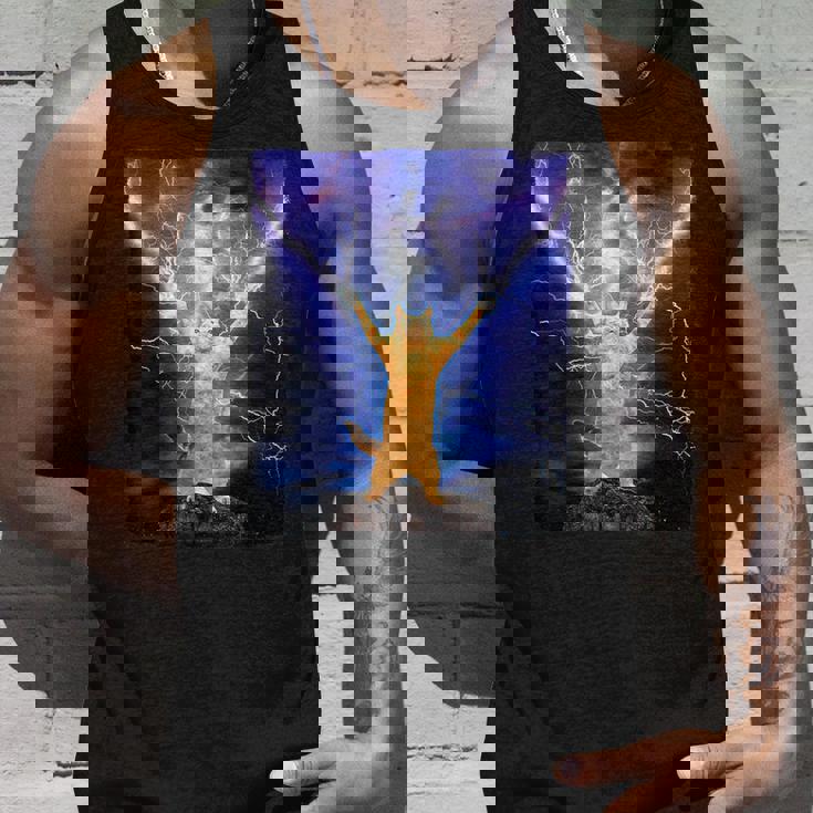 Cat Merch おかしな猫 稲妻 サンダーボルト オン マウンテン タンクトップ 彼への贈り物