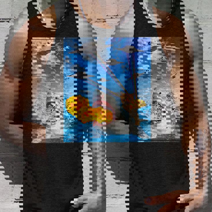 Cat Riding Fire Breathehark レインボー レーザー タコス タンクトップ 彼への贈り物