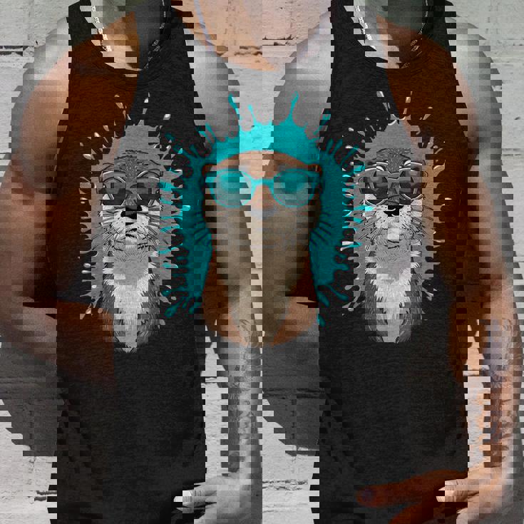 Chill Otteribes 面白いカワウソサングラスデザイン タンクトップ 彼への贈り物