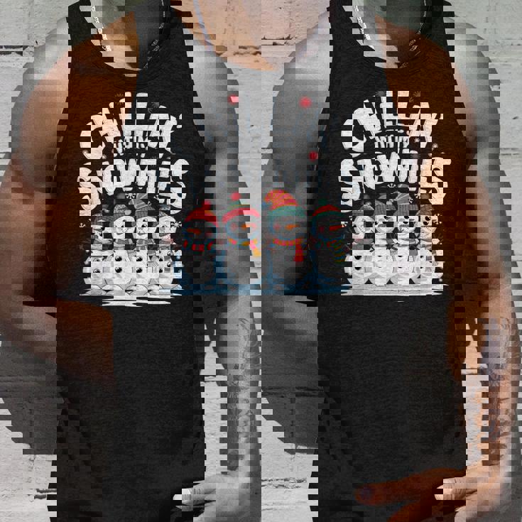 Chilling With Mynowmies 冬の雪だるまファミリーデザイン タンクトップ 彼への贈り物