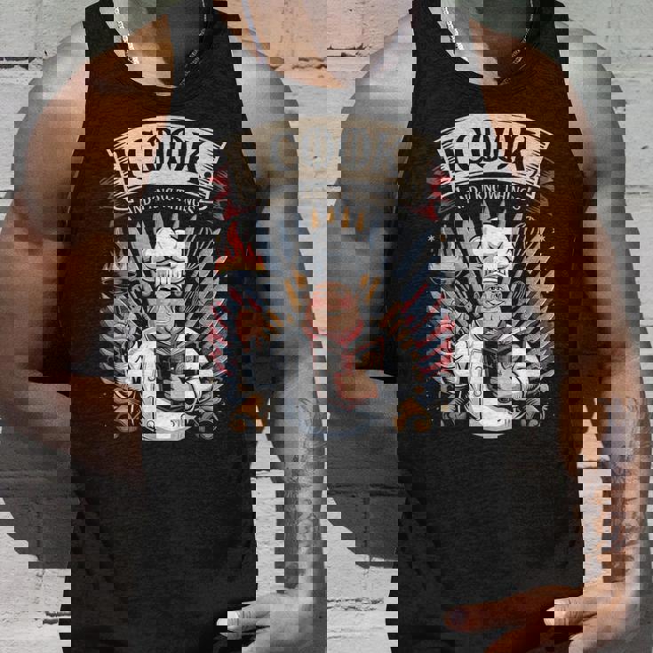 I Cook And I Know Things シェフクックヘルパー タンクトップ 彼への贈り物