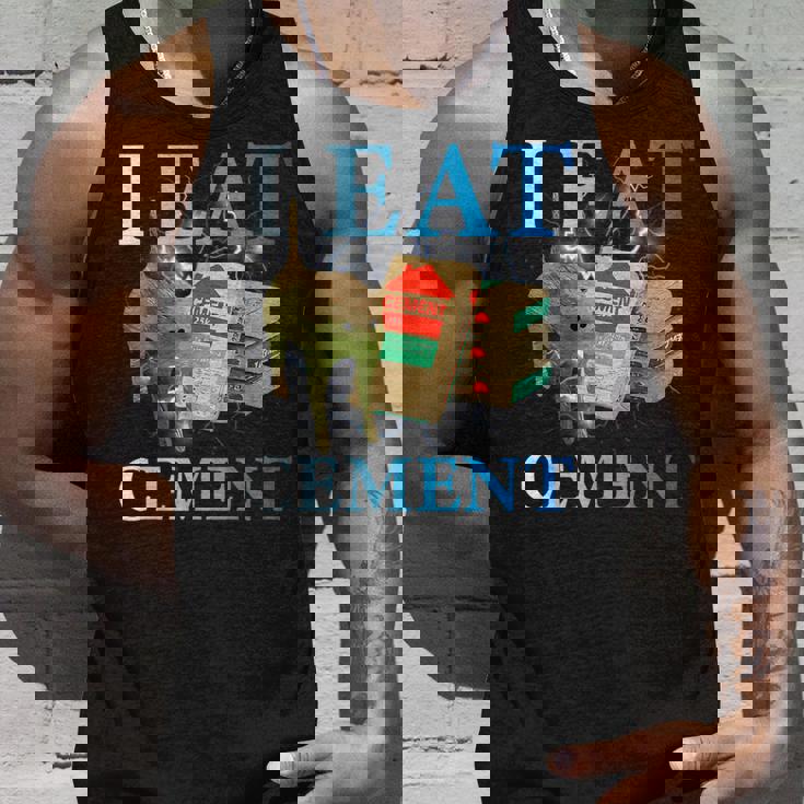 Cool I Eat セメント、建設猫、面白いユーモア、猫のミーム タンクトップ 彼への贈り物