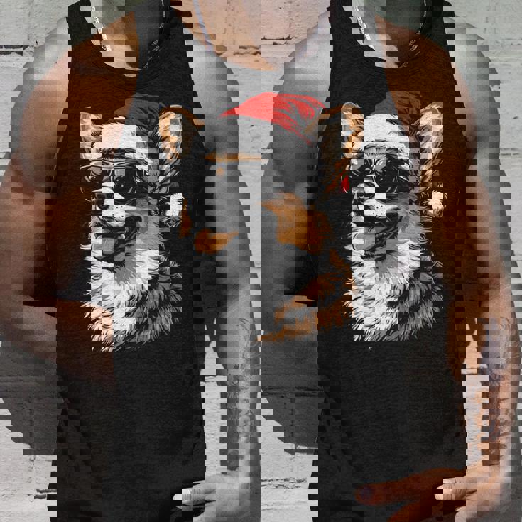 Corgi サンタハット 面白い かわいい 犬 ママ お父さん クリスマス 長袖tシャツ タンクトップ 彼への贈り物