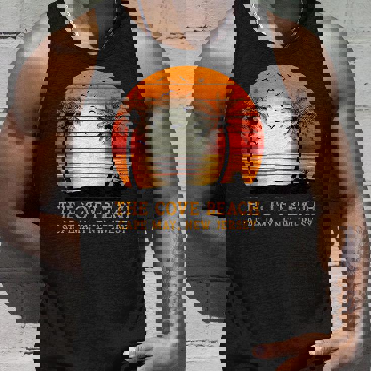 The Cove Beach Cape May New Jersey ビンテージ サンセット レトロ 太陽 タンクトップ 彼への贈り物