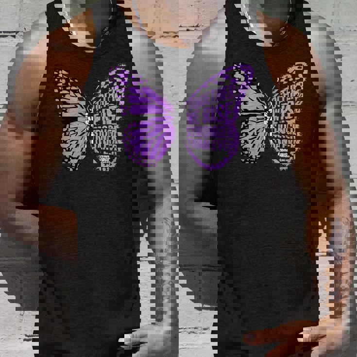 Crohns Awareness Together We Rise パープルリボン バタフライ タンクトップ 彼への贈り物