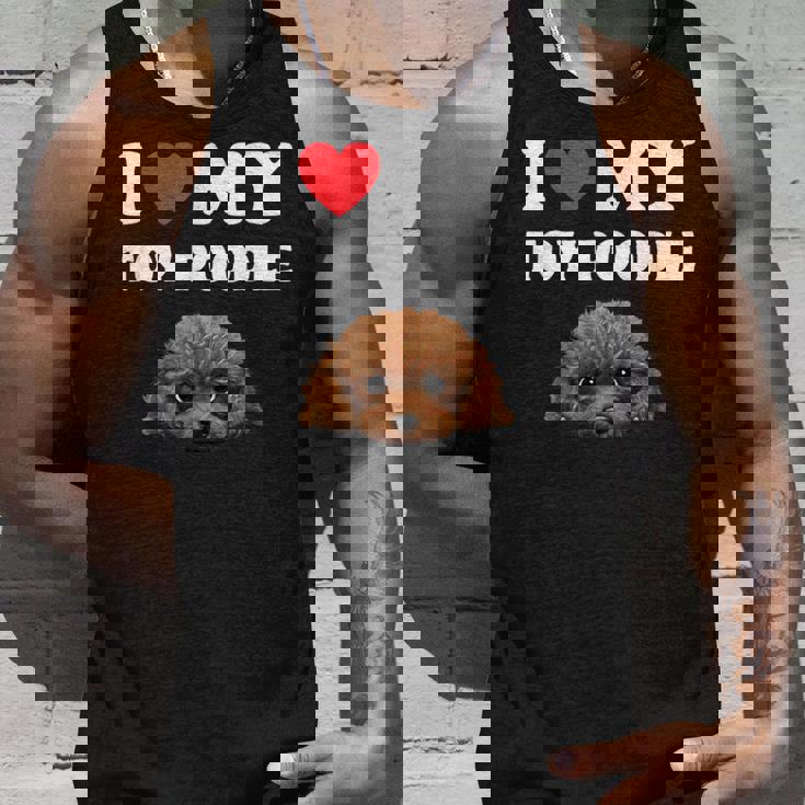 Cute I Love My Toy プードル 犬の飼い主 タンクトップ 彼への贈り物