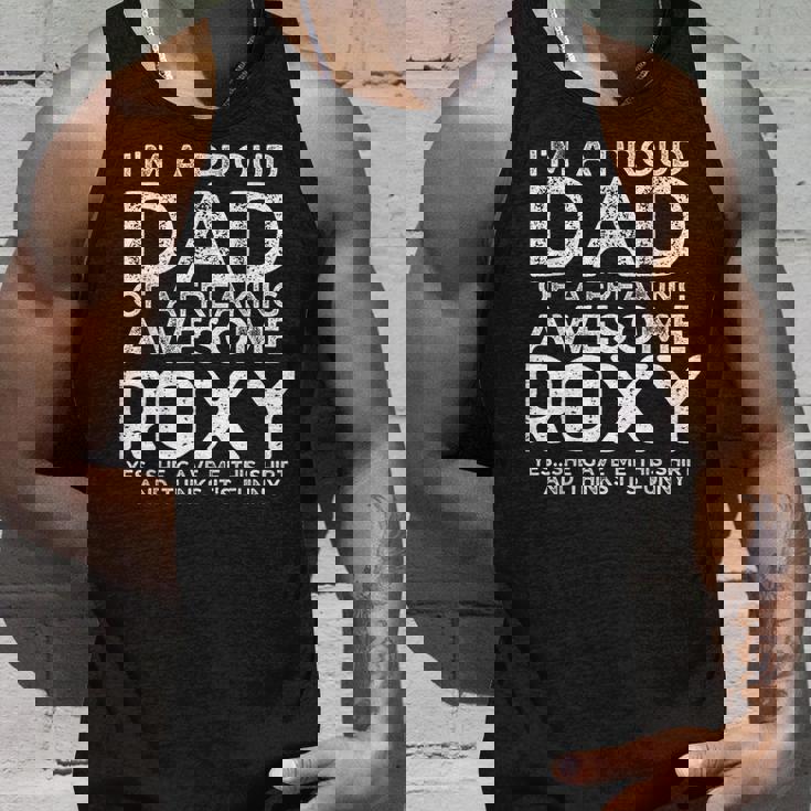 Dad Of Roxy ギフト 父の日 面白い 名前入り タンクトップ 彼への贈り物