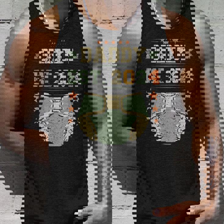 Daddy Est 2024 年生パパ 新米パパ 初めてのパパ 若いパパ タンクトップ 彼への贈り物