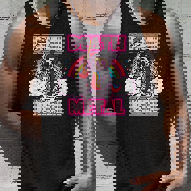 Death Metal Grim Reaper ピンクユニコーン ファニーヘビーメタル タンクトップ 彼への贈り物