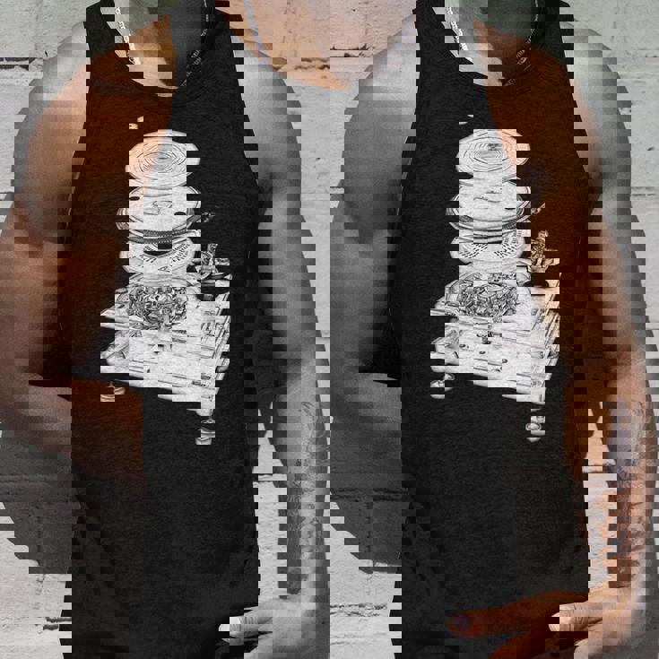 Dj Turntable 1210 Mk2 Exploded Blueprint タンクトップ 彼への贈り物