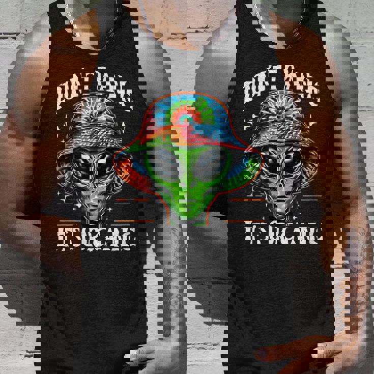 Don't Panic It's Organic Alien Ufo 面白いプリント タンクトップ 彼への贈り物