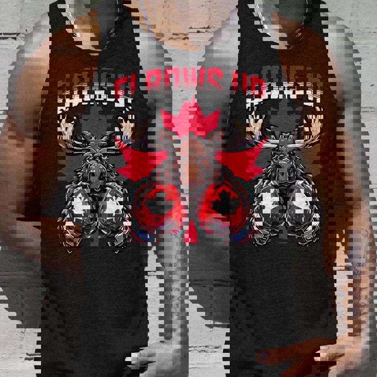 Elbows Up Canada ボクシング ムース メープルリーフ カナダの誇り タンクトップ 彼への贈り物