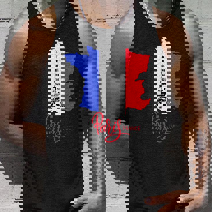 Enjoy Travel Paris France Flag & Eiffel Tower Graphic タンクトップ 彼への贈り物