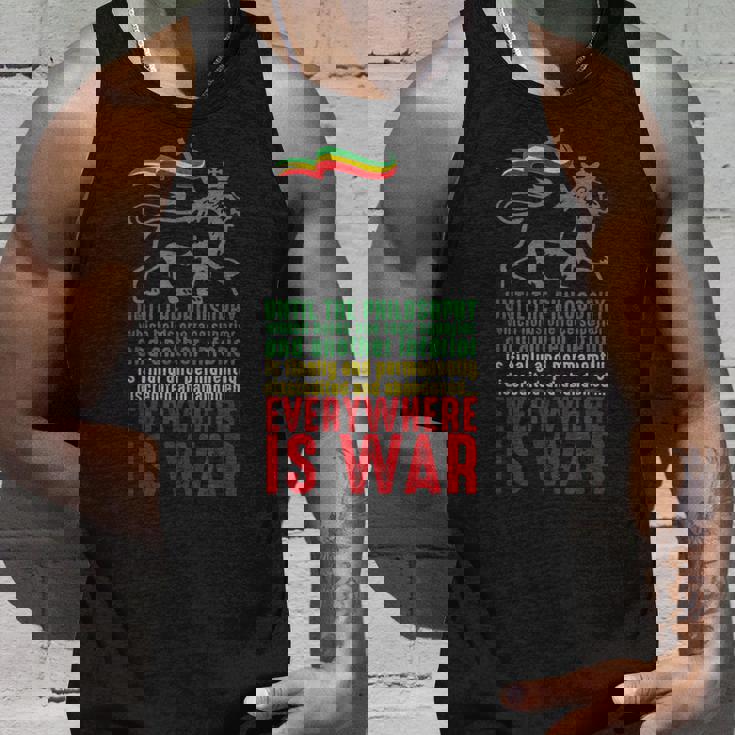 Everywhere Is War ハイレ・セラシエ演説 ユダのライオン レゲエ タンクトップ 彼への贈り物