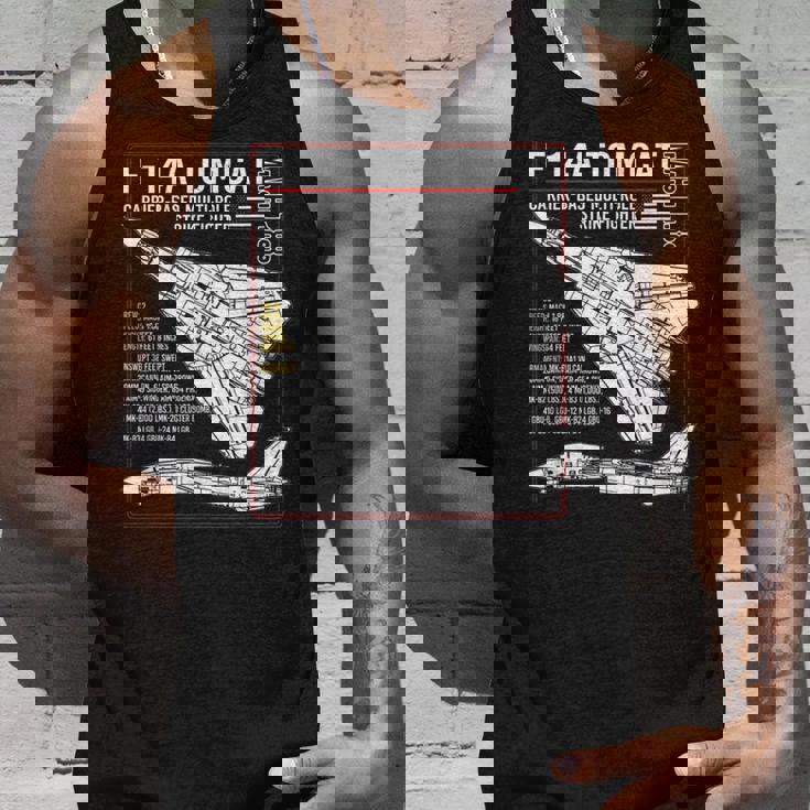 F-14 Tomcat Us American Carrier航空機 ブループリント タンクトップ 彼への贈り物