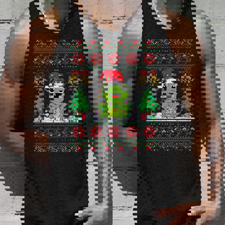 Frog Wearinganta Hat Christmas Lights Xmas Frog タンクトップ 彼への贈り物