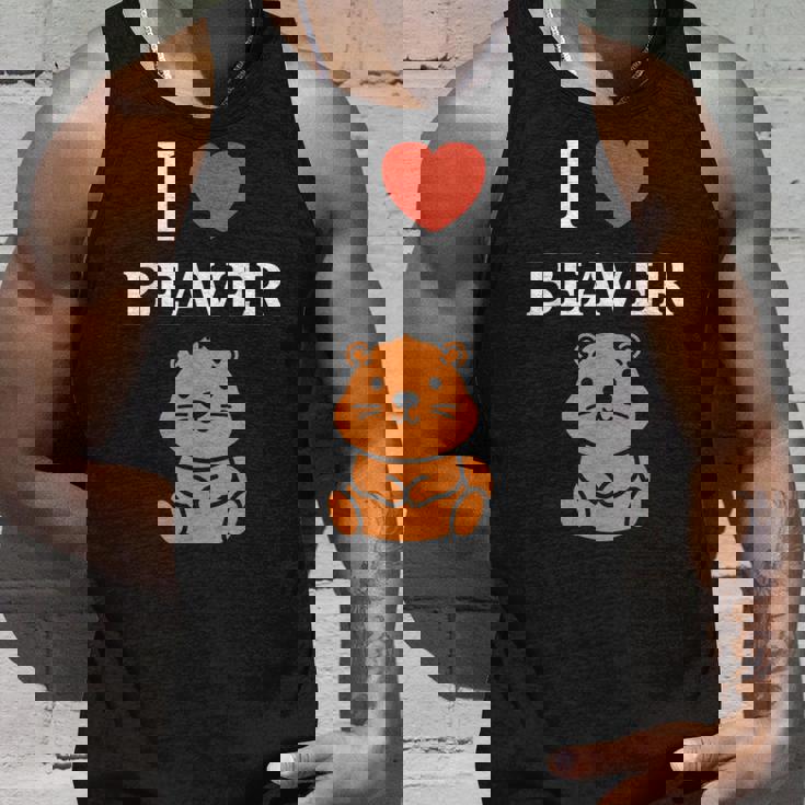 Baby Beavers Minimalist Cute I Love Beaver タンクトップ 彼への贈り物